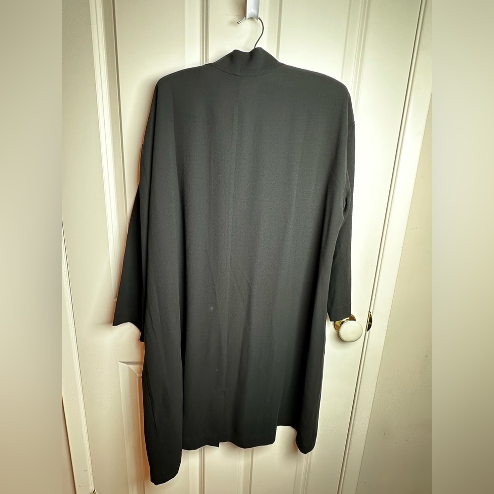 Eileen Fisher black Open Front Cardigan 💯 silk - Picture 7 of 7